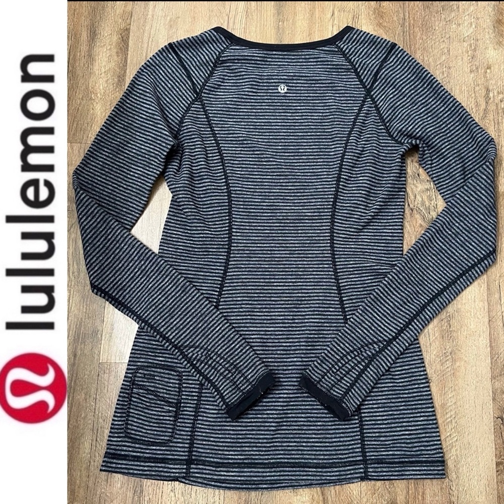 Lululemon Run Turn Around Long Sleeve Black Heathered